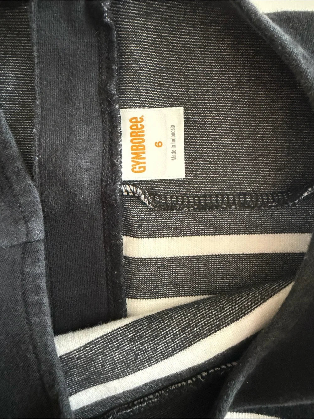 Gymboree Girls Size 6 Black & White Striped Pocket Dress